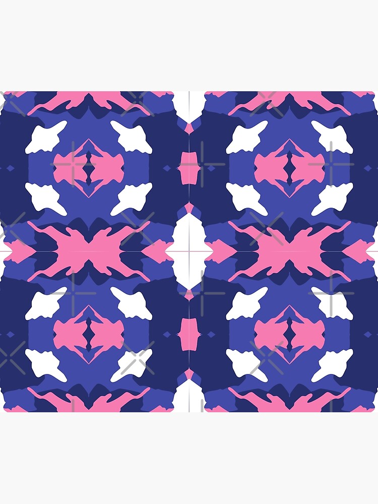 Thumbnail 5 of 5, Shower Curtain, Blue Pink White Girl Camo Pattern designed and sold by DesignsbyEH.