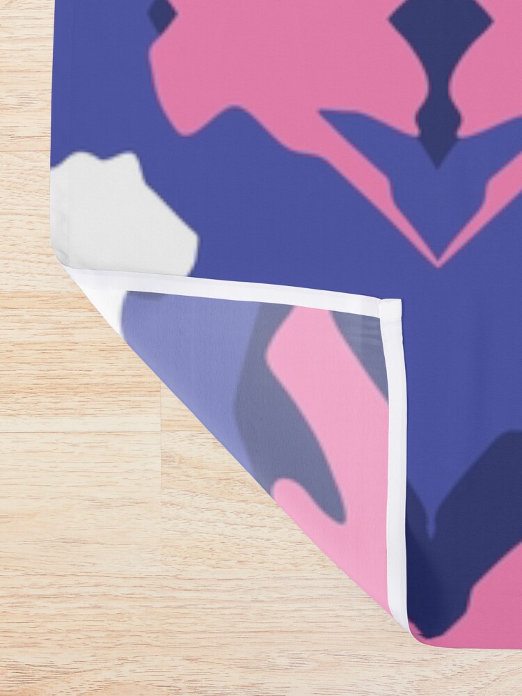 Thumbnail 2 of 5, Shower Curtain, Blue Pink White Girl Camo Pattern designed and sold by DesignsbyEH.