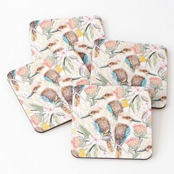 Item preview, Laughing Kookaburra with Australian Flora   designed and sold by Perrin Le Feuvre.