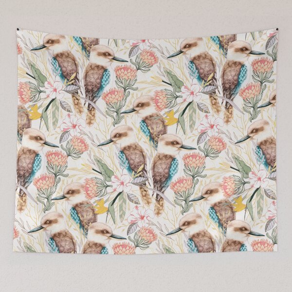 Item preview, Laughing Kookaburra with Australian Flora   designed and sold by Perrin Le Feuvre.