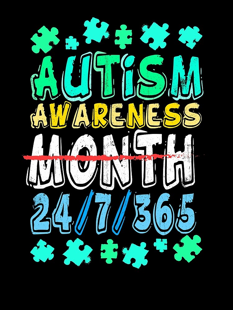 Thumbnail 3 von 3, Tuch, Autism Awareness Month 24/7/365 Autistic Child Parent Gift Gear designt und verkauft von DynamicDesign.