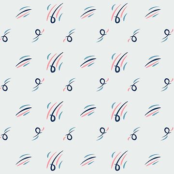 Artwork thumbnail, Swirly Abstract Blue Pink Swish Shapes Pattern by Dream Big! by E. H.