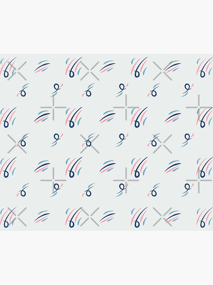 Thumbnail 3 of 3, Sticker, Swirly Abstract Blue Pink Swish Shapes Pattern designed and sold by DesignsbyEH.