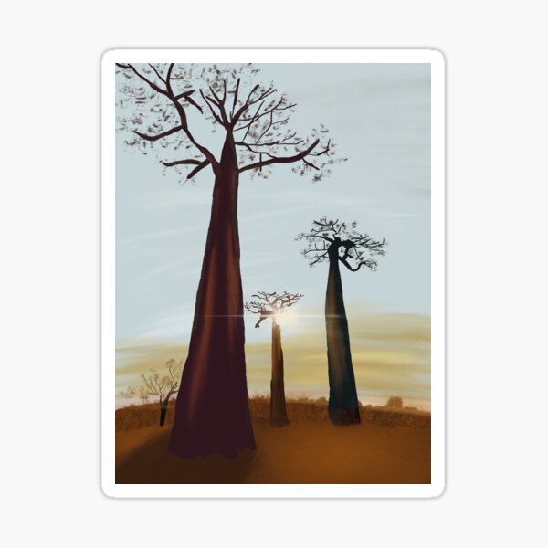 Sunset at Allée des Baobabs, Madagascar, Africa Sticker