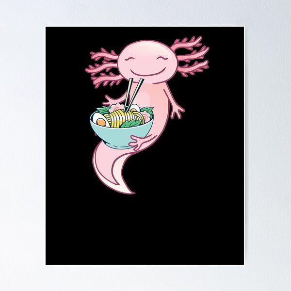 Funny Cute Axolotl Animal Art Poster for Sale by Salvadax