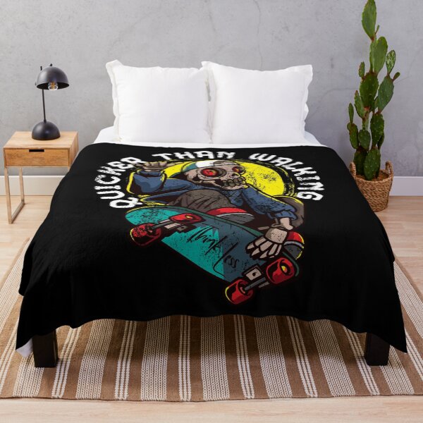 Item preview, Skateboarder Skateboard Quote Skeleton Skater Quicker than walking designed and sold by FalkDania.