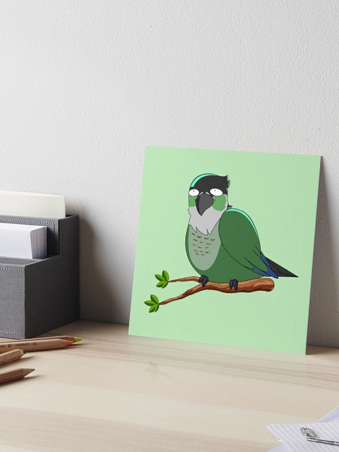 Jaiden animations funny eyes cute flying bird, parrot watching you funny   Sticker for Sale by SGS