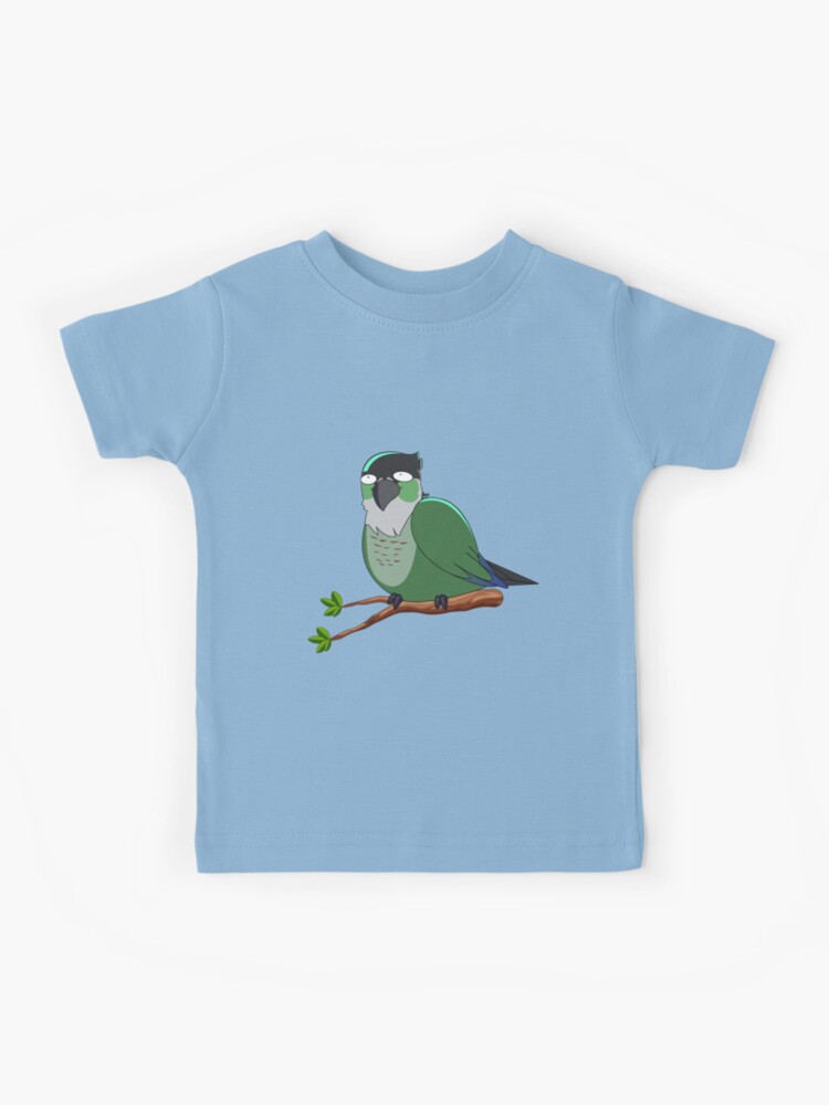 Jaiden animations green cute bird on a leaf, parrot watching you funny   Greeting Card for Sale by SGS