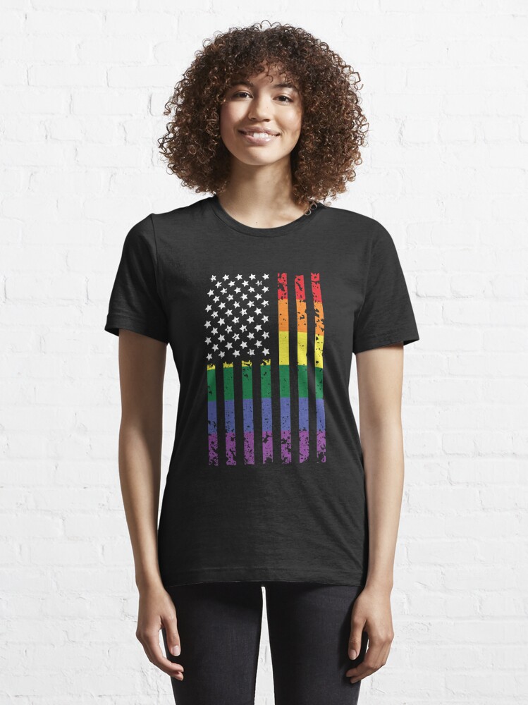 American Flag Pride Shirt, Rainbow