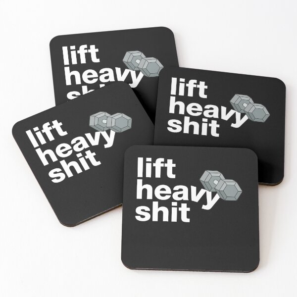 Item preview, "Lift heavy shit" motivating crossfit statement with dumbbell designed and sold by TrueType.