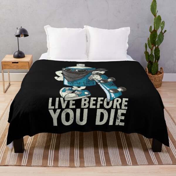 Item preview, Skateboarder Skateboard Quote Graffiti Skater Live before you die designed and sold by FalkDania.