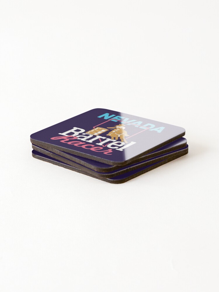 Thumbnail 4 of 5, Coasters (Set of 4), Nevada Barrel Racer Rodeo Western Barrel Racing Show designed and sold by jaygo.