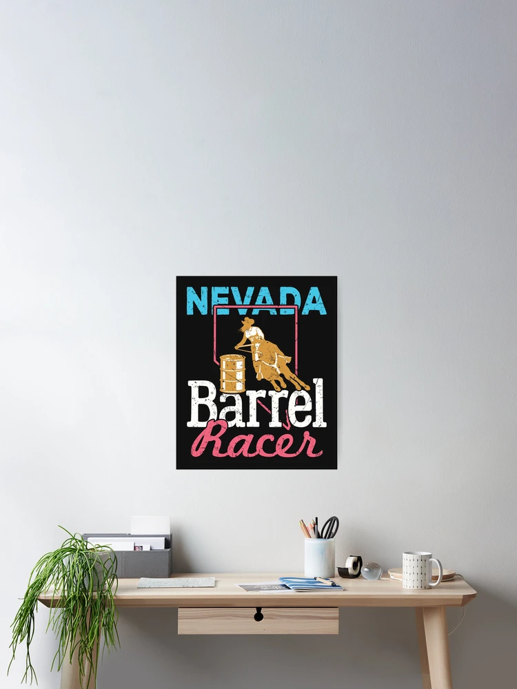 Thumbnail 2 of 3, Poster, Nevada Barrel Racer Rodeo Western Barrel Racing Show designed and sold by jaygo.