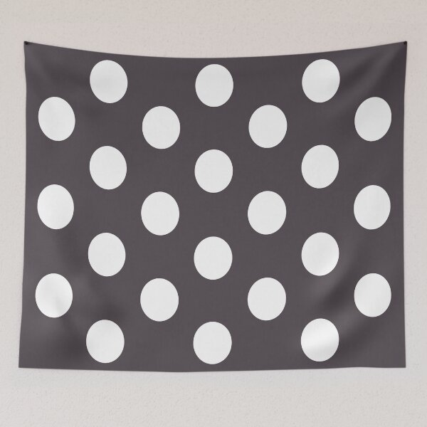 Item preview, Large WHITE and CHARCOAL GREY POLKA DOTS designed and sold by RachelMacht.