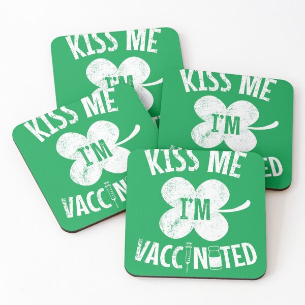 Item preview, St Patrick’s Day Kiss Me I’m Vaccinated  designed and sold by The Junto Shop.