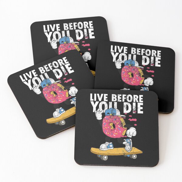 Item preview, Skateboarder Skateboard Quote Donut Skater Live before you die designed and sold by FalkDania.