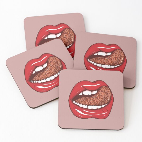 Item preview, Leopard tongue sticking out with love Sexy Female Beautiful mouth designed and sold by mashmosh.