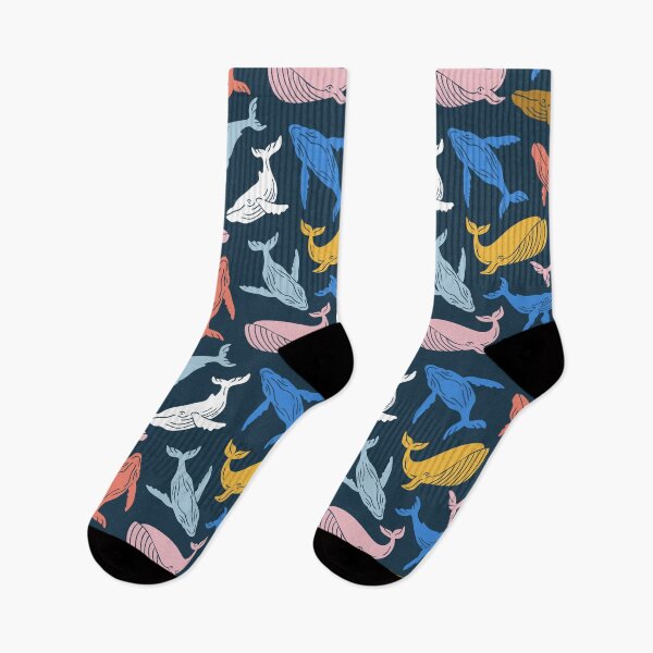 Item preview, Multicolored whales. Vector ocean animal illustration. Fish pattern design. designed and sold by Alenka Karabanova.