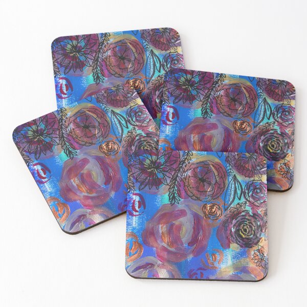 Item preview, Mixed media floral painting in acrylics designed and sold by katemade.