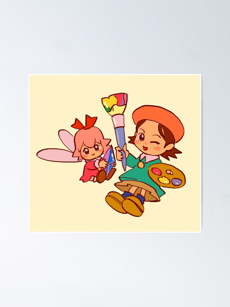 Póster «Dibujo adeleine / ado y cinta de kirby 64 the crystal shards & amp;  aliados estelares amigos de ensueño» de RansRoom | Redbubble