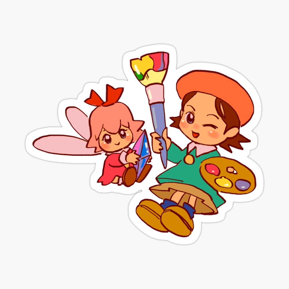 I draw adeleine / ado and ribbon from kirby 64 the crystal shards &  star allies dream friends