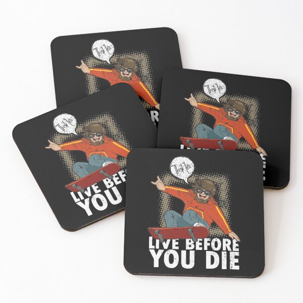 Item preview, Skateboarder Skateboard Quote Cool Skater Live before you die designed and sold by FalkDania.