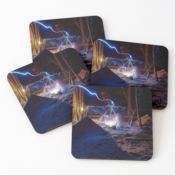 Item preview, Overnight in the forest with fire and snow designed and sold by Treemonk.
