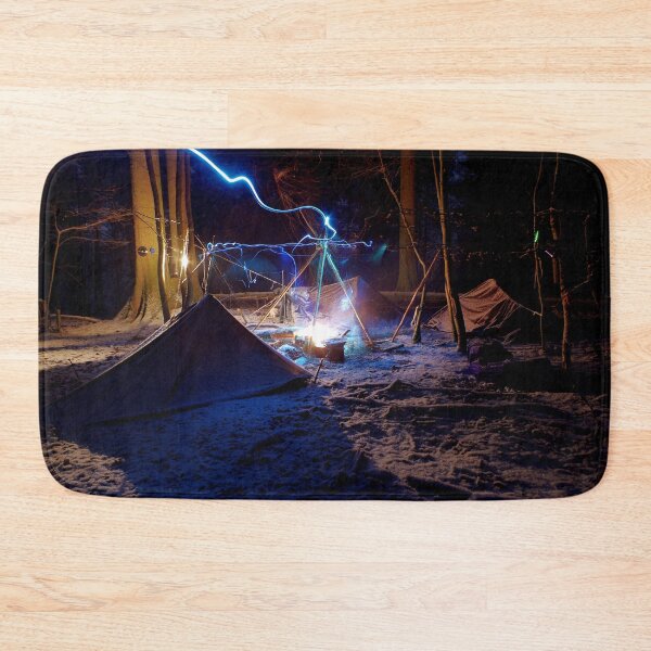 Item preview, Overnight in the forest with fire and snow designed and sold by Treemonk.