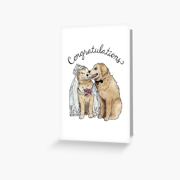 Dog Wedding Card Greeting Card