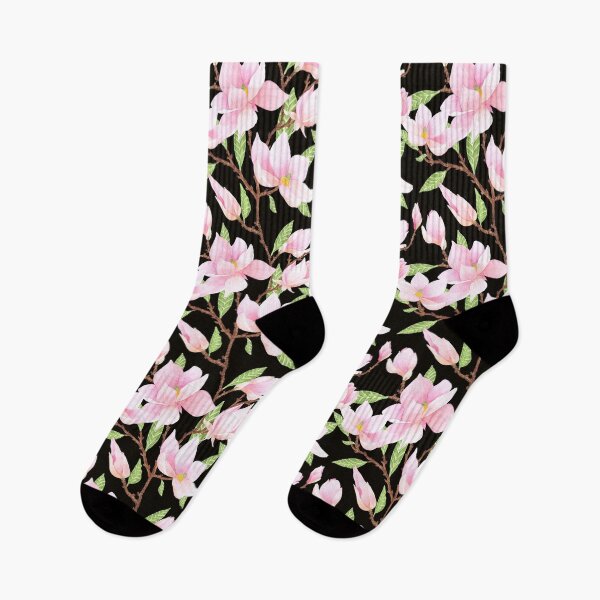 Item preview, magnolia blossoms on black designed and sold by linagaiaart.