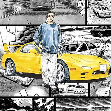 Initial D Manga Panel AE86 VS RX7 Art Board Print for Sale by