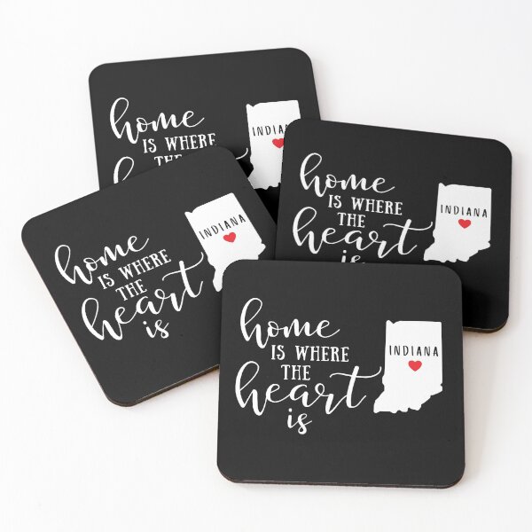 Item preview, Indiana, Home Is Where the Heart Is, Home State designed and sold by ladylaughprints.