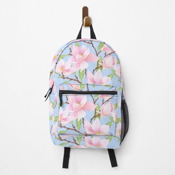 Item preview, magnolia blosoms on light blue designed and sold by linagaiaart.