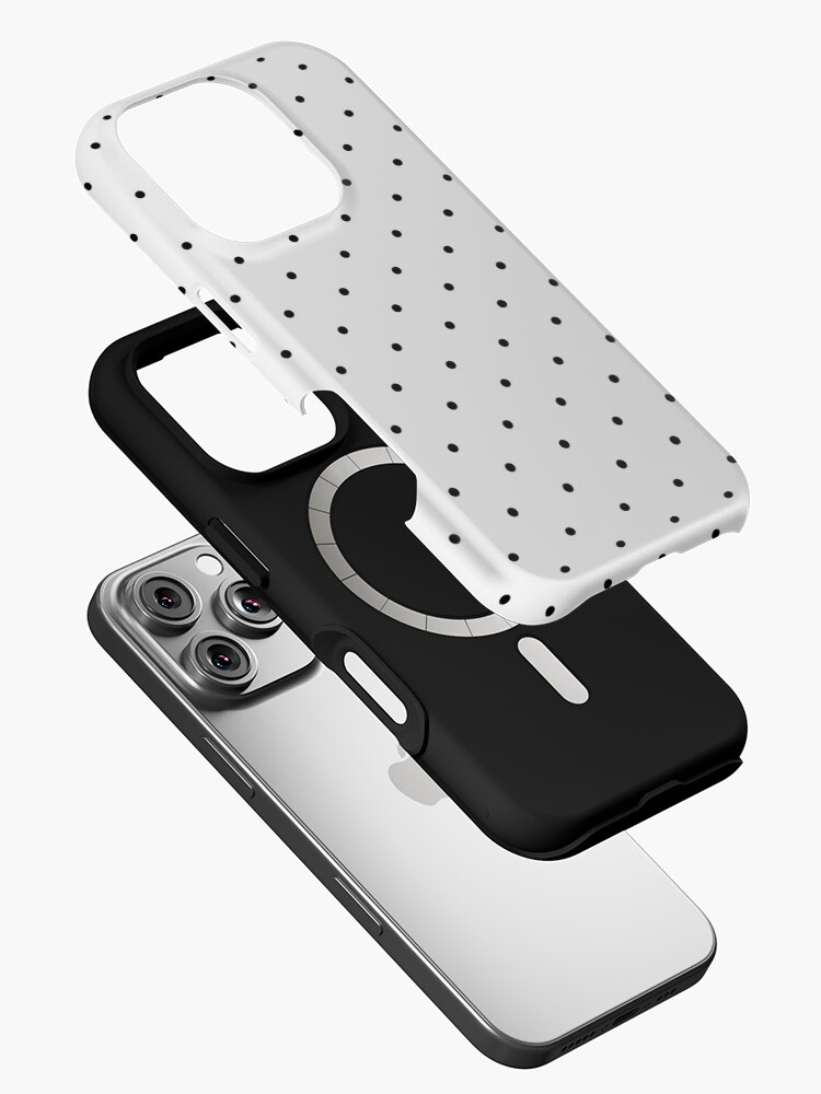 Minimalist Polka Dot Pattern (black/white) iPhone Case