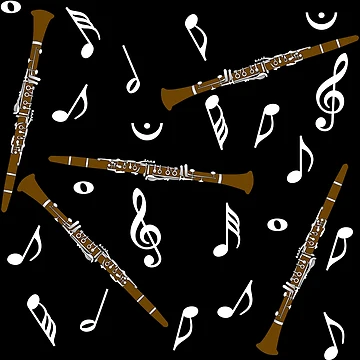 Artwork thumbnail, Clarinet Music Note Pattern by BartholGraphics