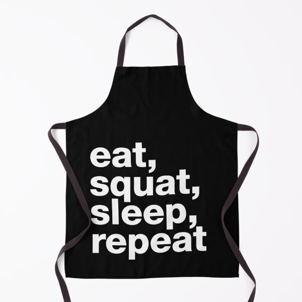 Item preview, "Eat, sleep, squat, repeat" motivating, humorous crossfit statement designed and sold by TrueType.