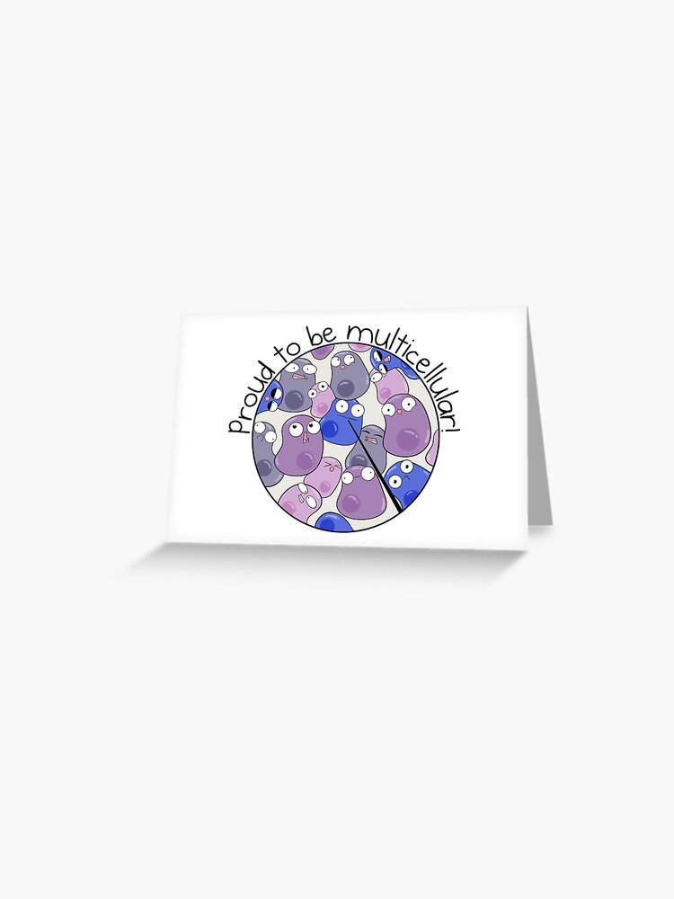 Thumbnail 1 of 2, Greeting Card, Proud to be Multicellular designed and sold by amoebasisters.