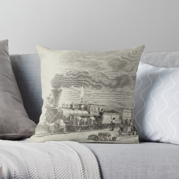 Union Pacific Railroad Station Throw Pillow