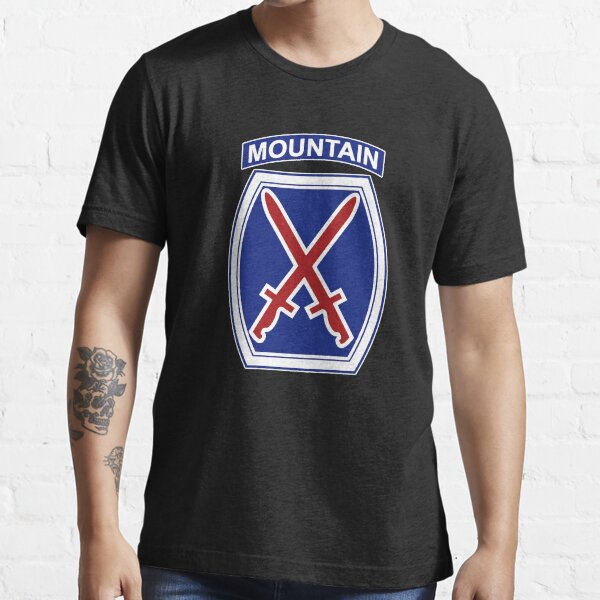 10th Mountain Division T-Shirt | Army Veteran, Patriot, Light Infantry Design | Men's Green Cotton Blend Tee