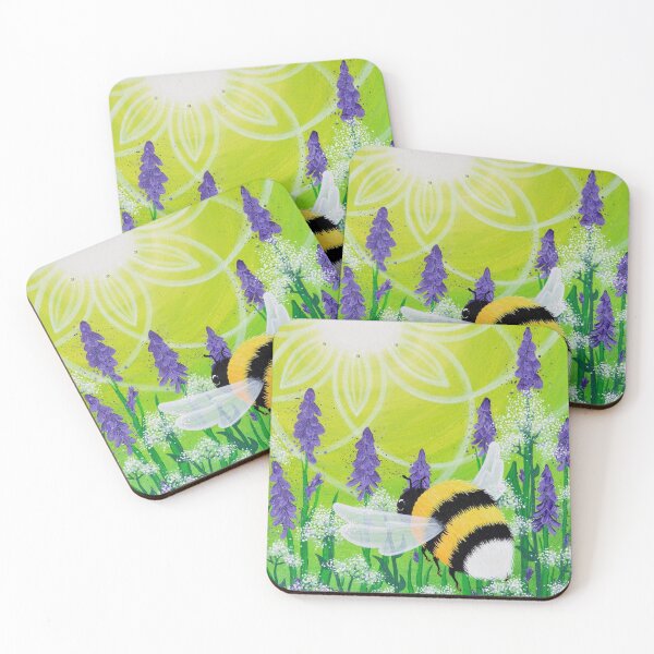 Item preview, Bumblebee on a meadow of flowers designed and sold by Bellainfinitum.