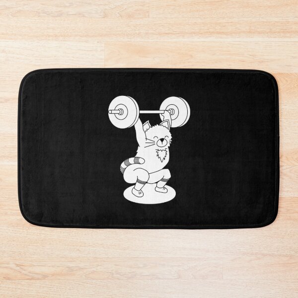 Item preview, Crossfit cat with a barbell during a squat snatch designed and sold by TrueType.