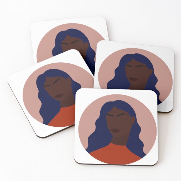 Item preview, Bold Modern Portrait of Black Woman with Blue Hair designed and sold by Illustratebynat.