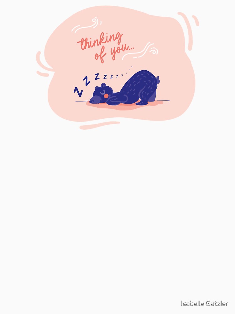 Aperçu 7 sur 7. T-shirt classique avec l'œuvre Petit ours bleu qui dort créée et vendue par igatzler.