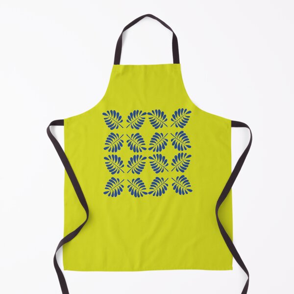 Item preview, Pinnate blue leaves on a yellow-green background designed and sold by AmilysFriends.