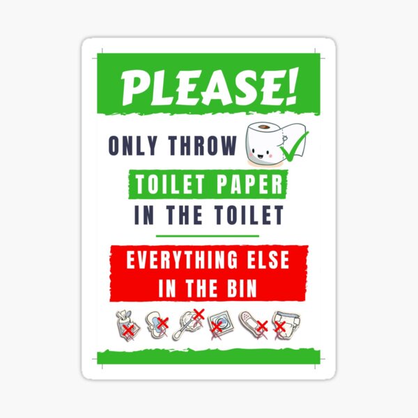 Do Not Flush Sign Sticker