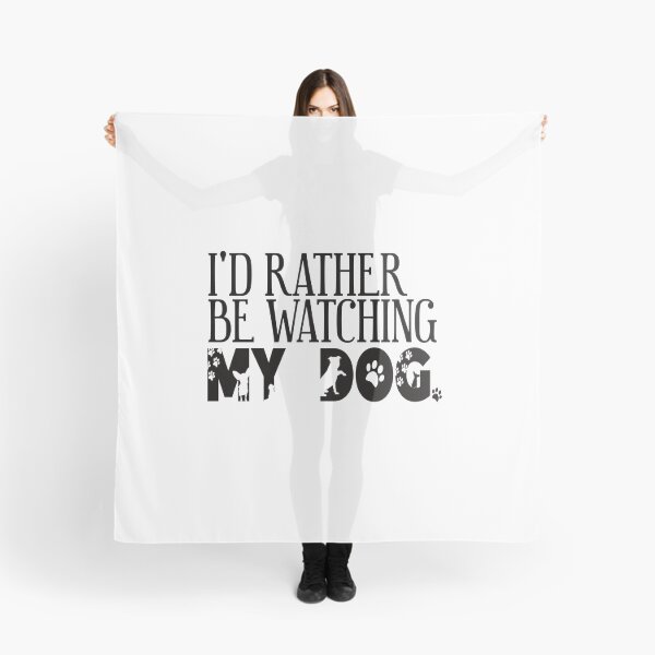 Item preview, I'd Rather Be Watching My Dog. Dog Silhouette Black Snarky designed and sold by luvmhykdesigns.