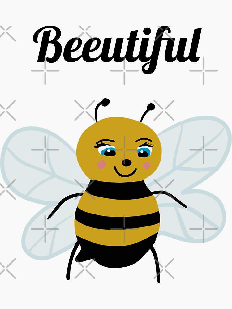 Cute Wholesome Bumble Bee with Beeutiful text | Bee gifts | Bee lover |  Gifts for children | Sticker