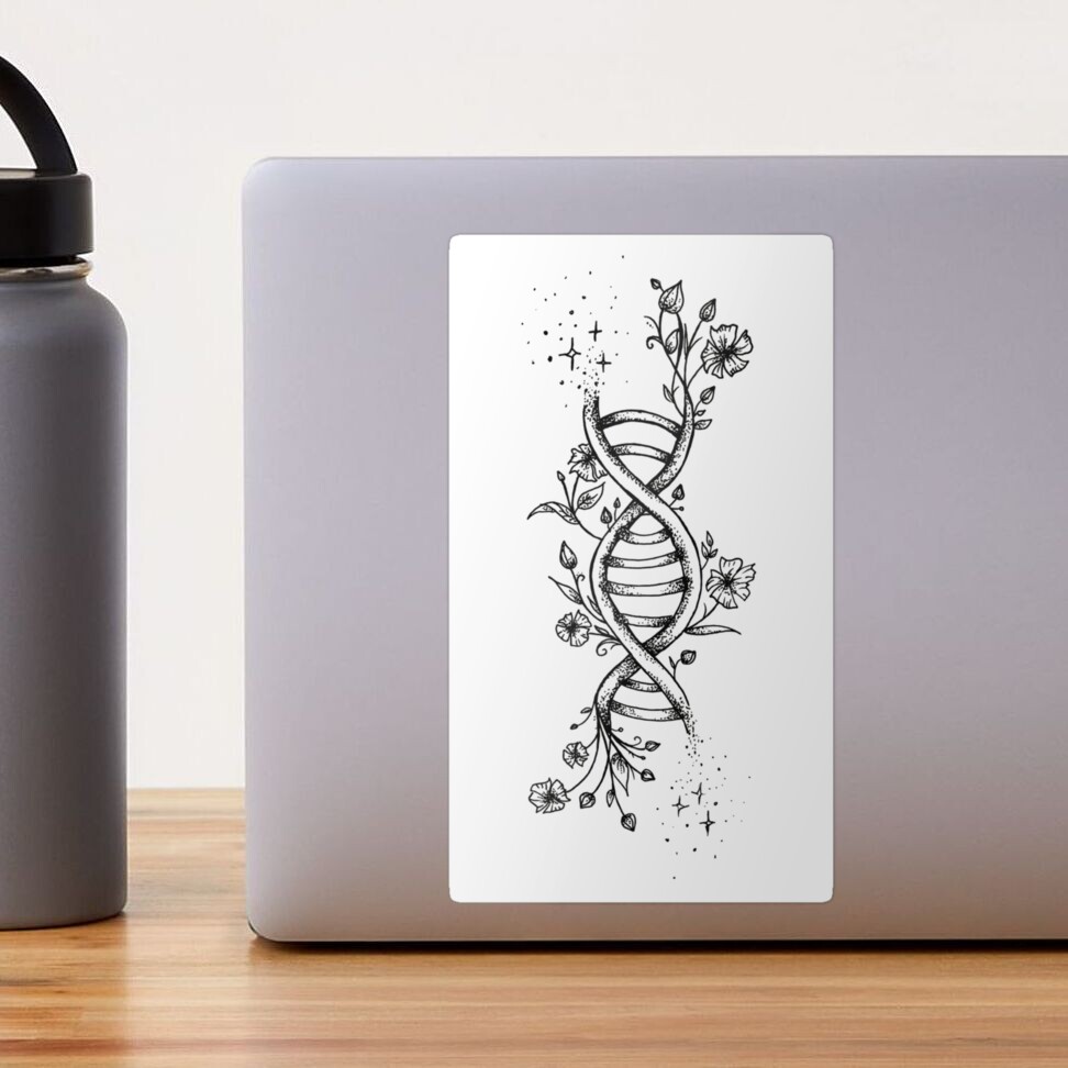 Dna Chain Art Nouveau Flowers Tattoo Stock Vector (Royalty Free) 1196230357  | Shutterstock