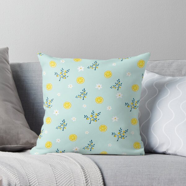 Item preview, Seamless pattern with lemons and flowers on a blue background. Lemon pattern for fabric, paper, clothing designed and sold by IriSev.