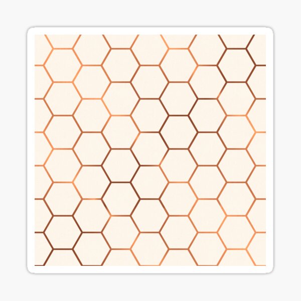 Rose gold copper honeycomb Sticker